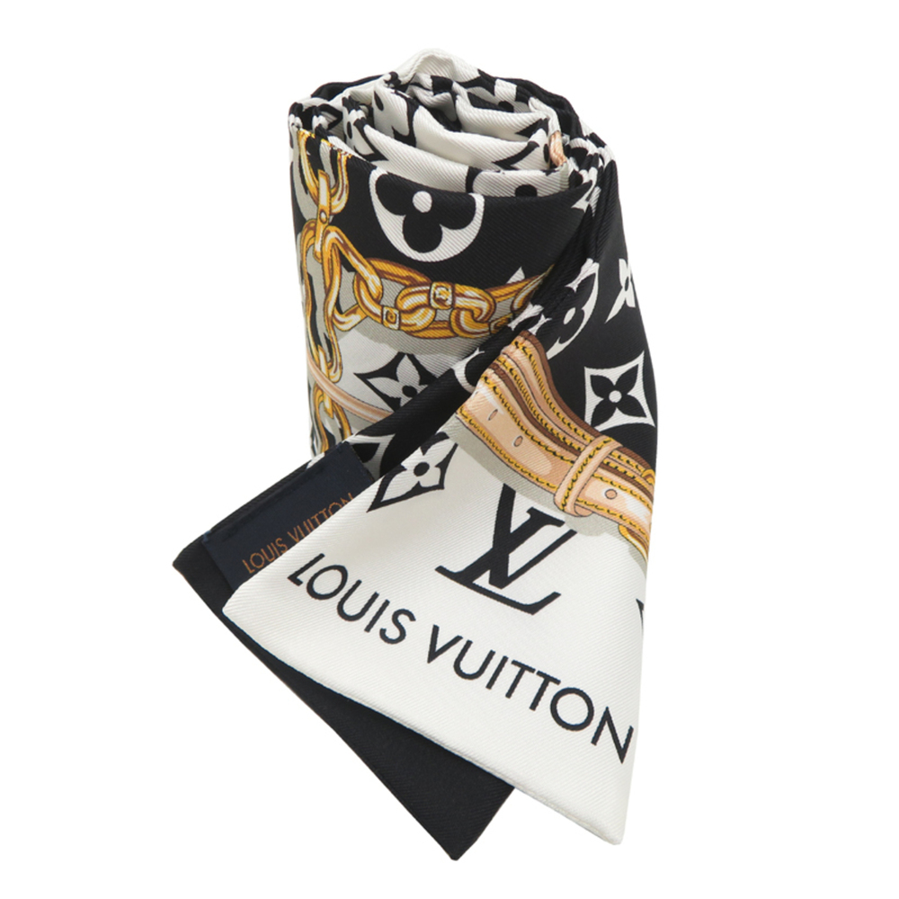 Louis Vuitton Bandeau Confidential Women's Scarf/Muffler M78656 100% Silk Black